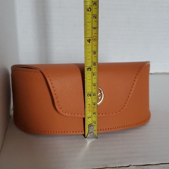 Tory Burch DESIGNER LOGO Orange Sunglasses Glasses Case VEGAN Leather - Picture 9 of 11